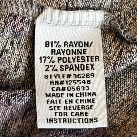 Habitat Purple Gray Brown Geometric Print Rib Hem 3/4 Sleeve Boxy Crew Sweater M - Picture 8 of 13